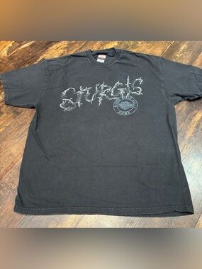 Men’s Y2K Harley Davidson 2007 Sturgis In Barbwire Lettering Shirt size XL